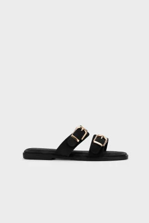 BUCKLED DUO STRAP FLAT SLIDE
