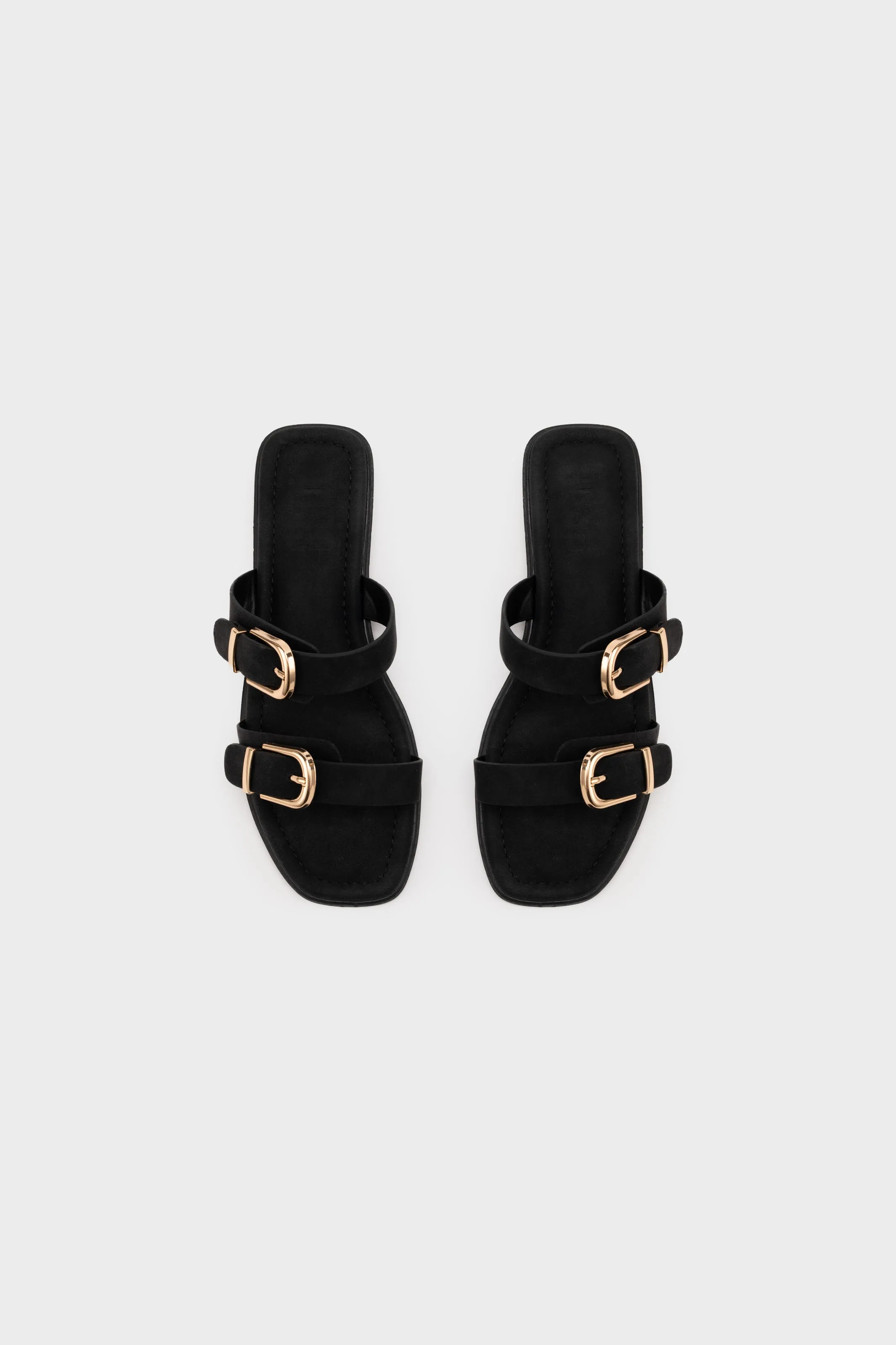 BUCKLED DUO STRAP FLAT SLIDE