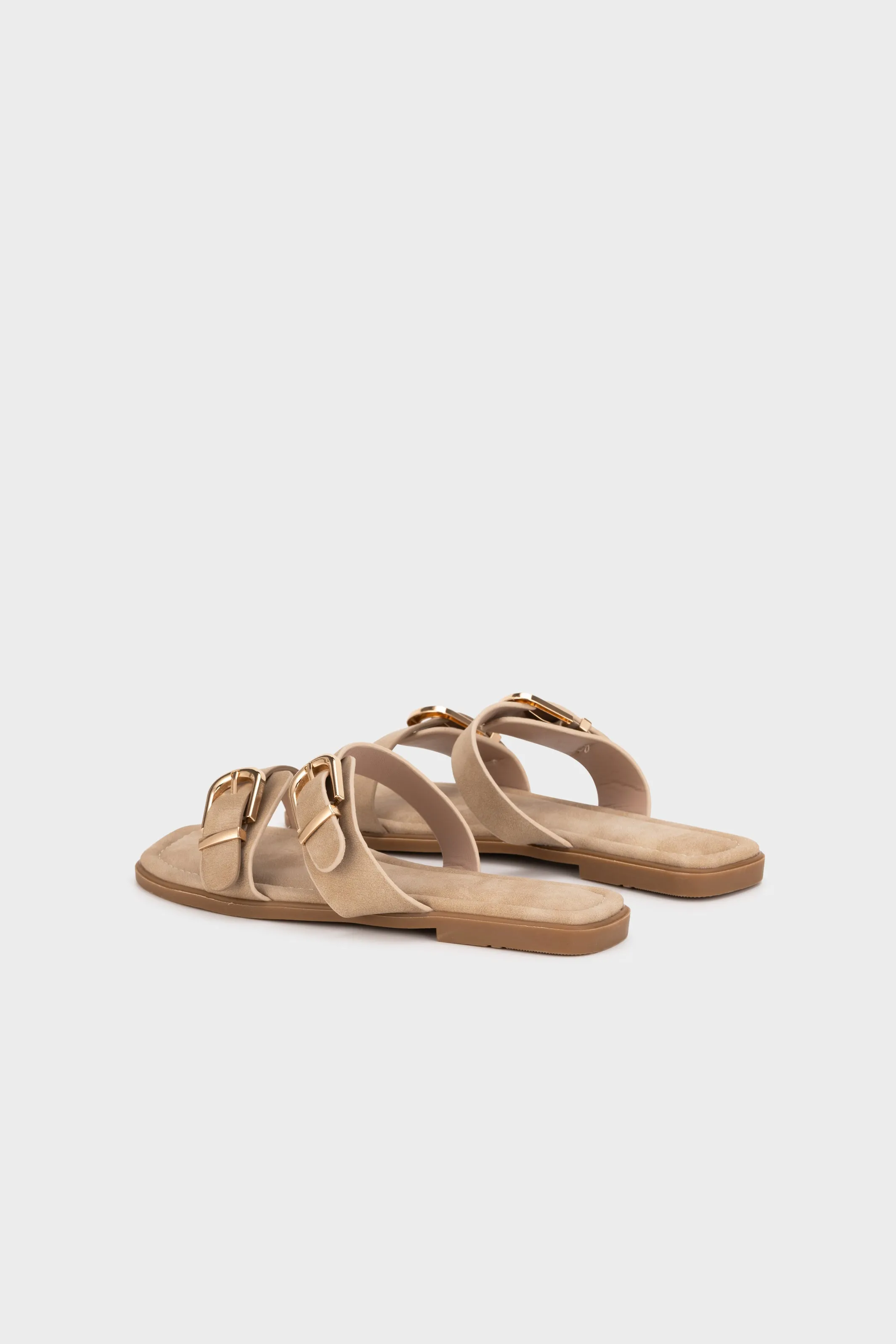 BUCKLED DUO STRAP FLAT SLIDE