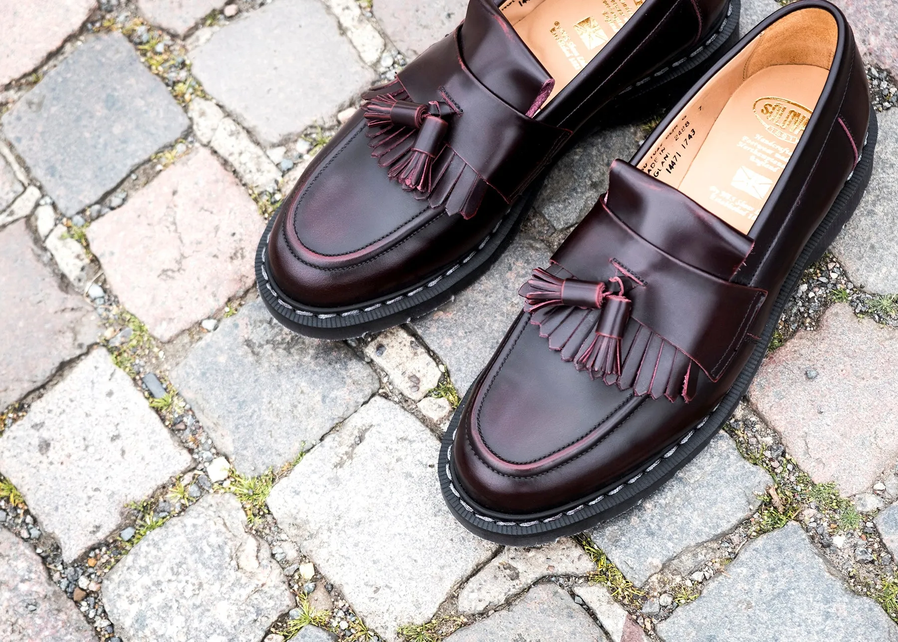 Burgundy Rub-Off Tassel Loafer