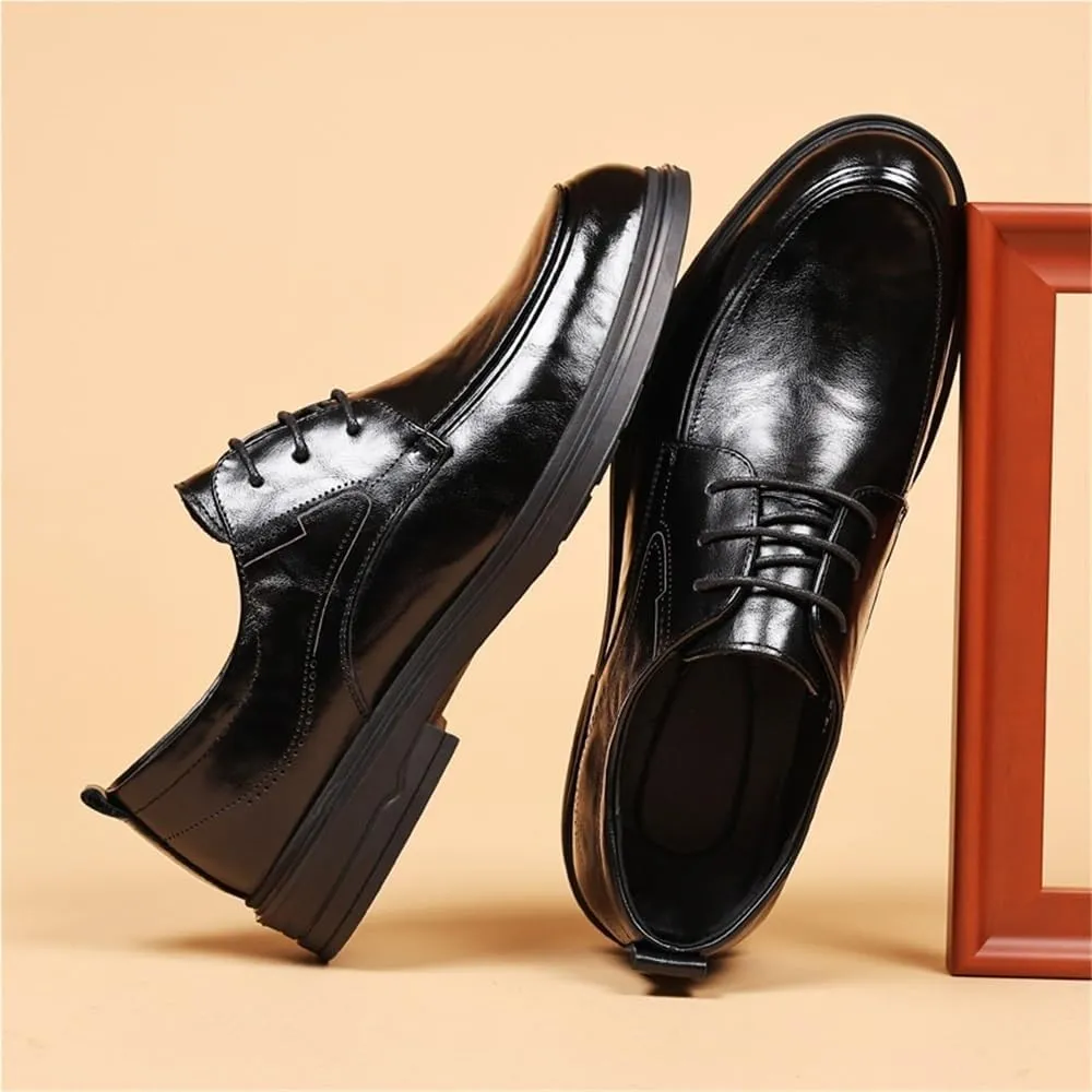 Business Formal Oxfords Non Slip Shoes Modern Classic Lace up Leather Arch Support Lightweight and Comfortable for Everyday Wear