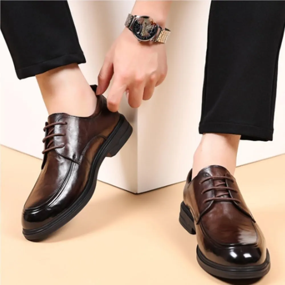 Business Formal Oxfords Non Slip Shoes Modern Classic Lace up Leather Arch Support Lightweight and Comfortable for Everyday Wear