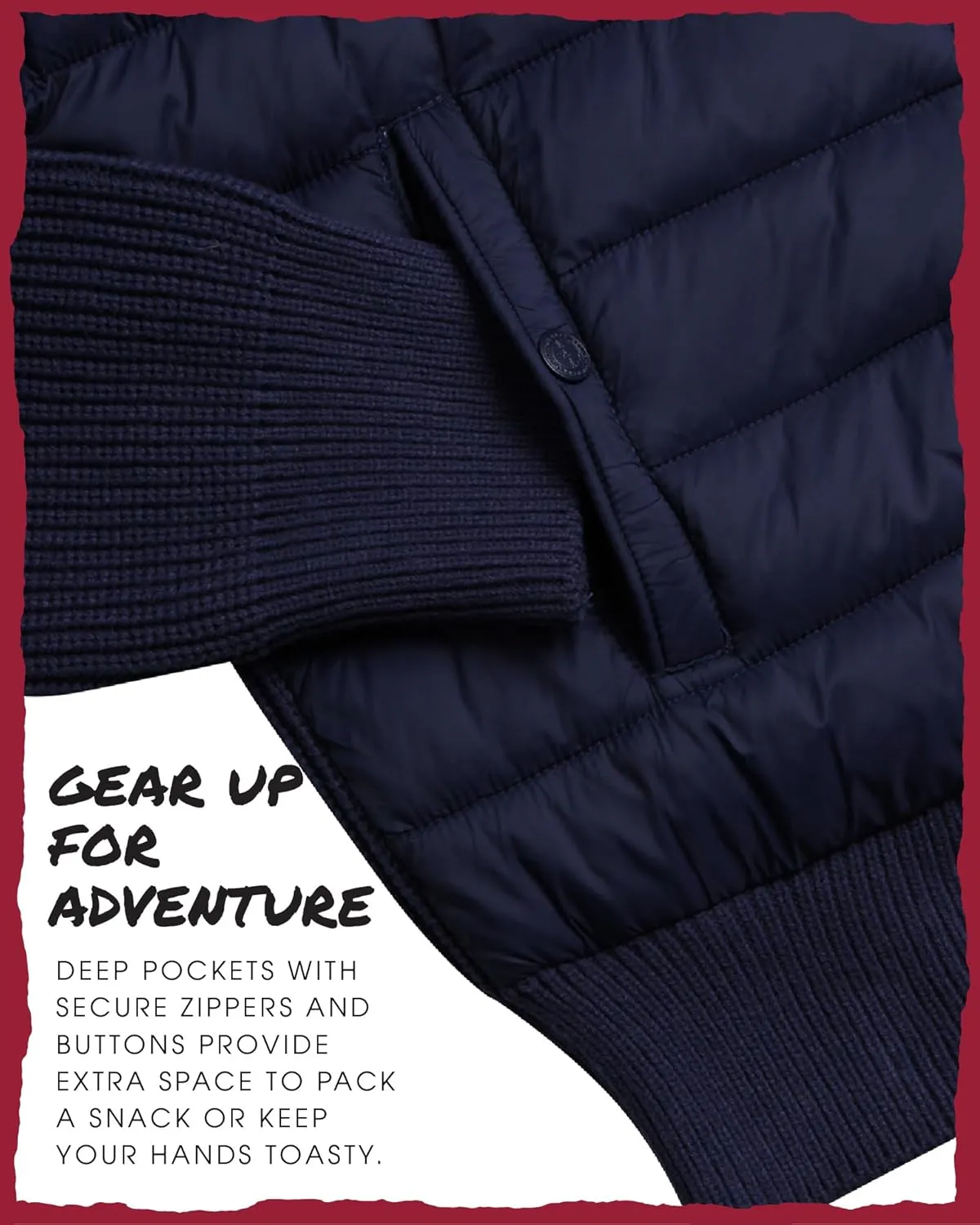 CANADA WEATHER GEAR Men's Quilted Sweater Vest - Water Resistant Full Zip Up Hooded Puffer Winter Jacket (Sizes: M-XXL)