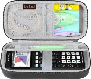 Canboc Carrying Case for Texas Instruments Ti-84 Plus CE/Ti-84 Plus/TI-83 Plus Color Graphing Calculator, Mesh Bag fit Cables, Manual, Black
