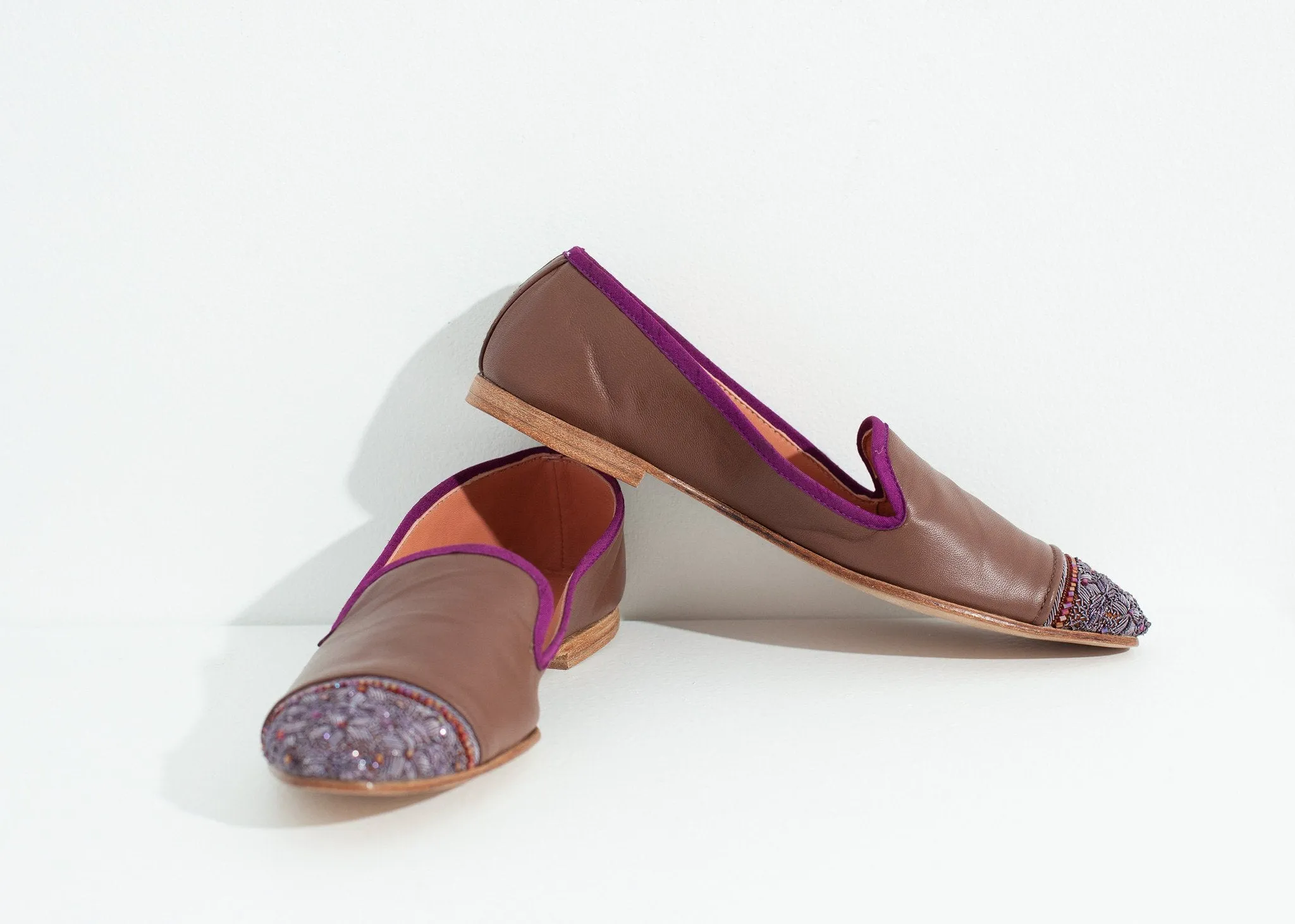 Cap Trustworthy service Toe in Bizi Cost-effective Rose/Aubergine Loafer