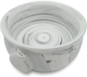 Ceramic Shaving Soap Bowl For Men, Non-slip Handle, Wide Mouth, Large Capacity, Easier to Lather-White& Black