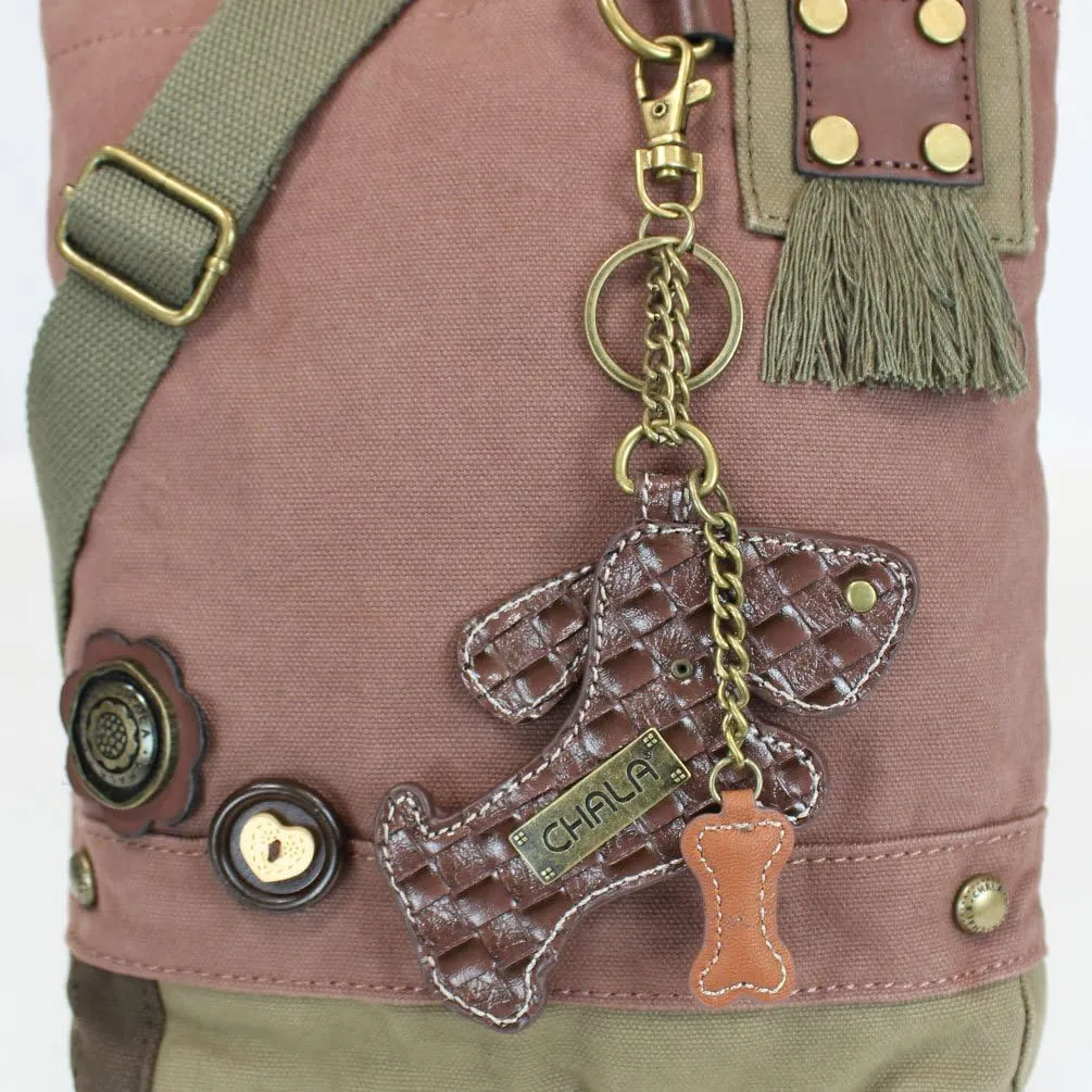 CHALA Patch Crossbody Bag Weiner Dog Dachshund Multi-color