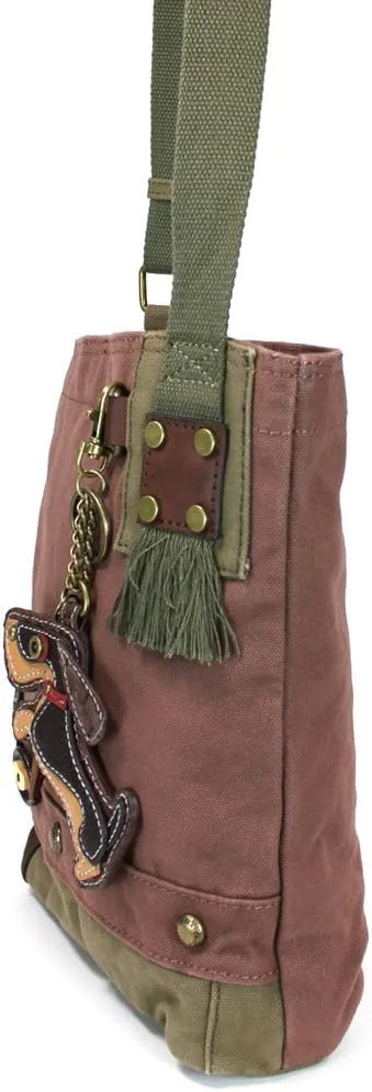 CHALA Patch Crossbody Bag Weiner Dog Dachshund Multi-color