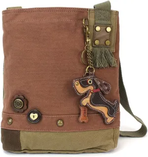 CHALA Patch Crossbody Bag Weiner Dog Dachshund Multi-color