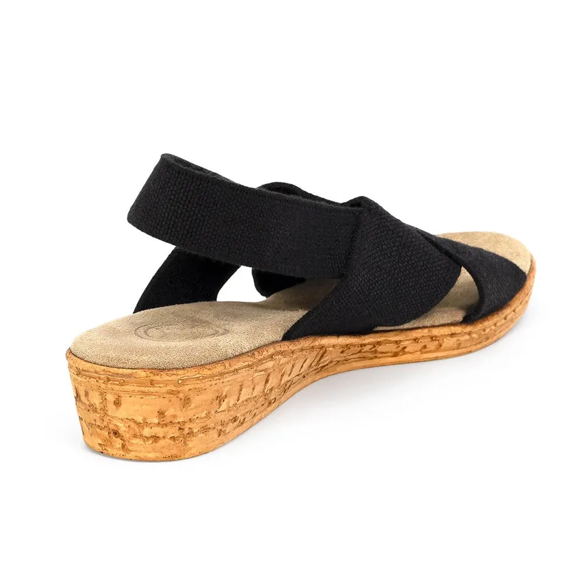 Charleston Shoe Co Atlantic Solid Sling Back Stretch Sandal