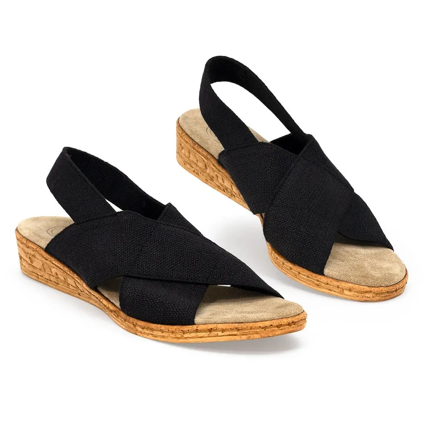 Charleston Shoe Co Atlantic Solid Sling Back Stretch Sandal