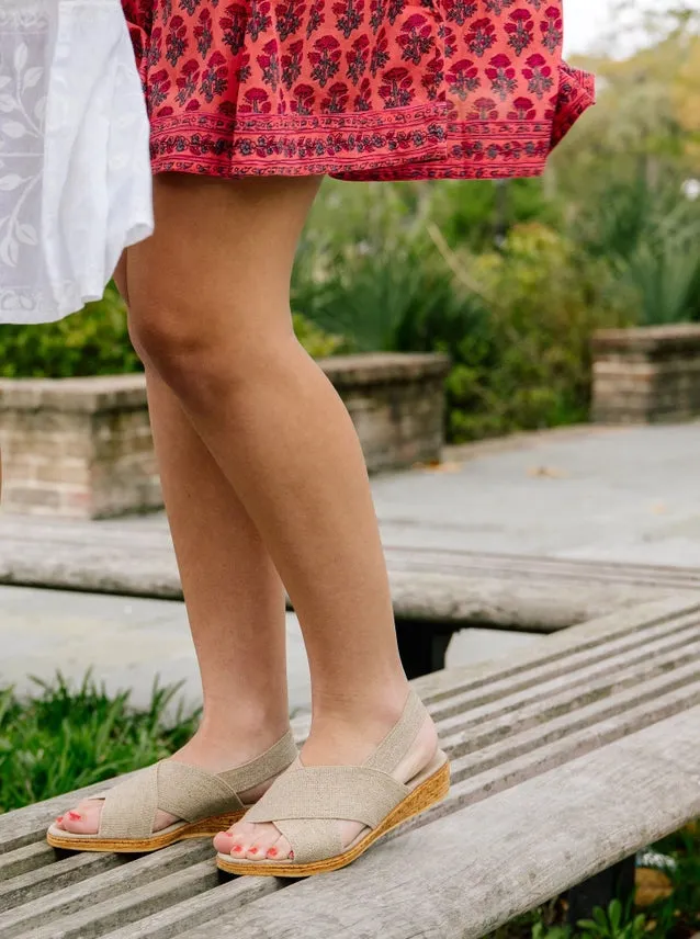 Charleston Shoe Co Atlantic Solid Sling Back Stretch Sandal