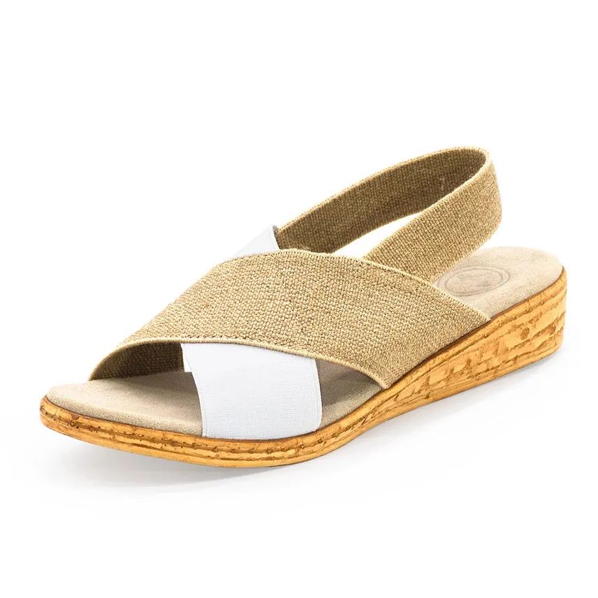Charleston Shoe Co Atlantic Solid Sling Back Stretch Sandal