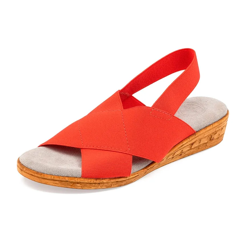 Charleston Shoe Co Atlantic Solid Sling Back Stretch Sandal