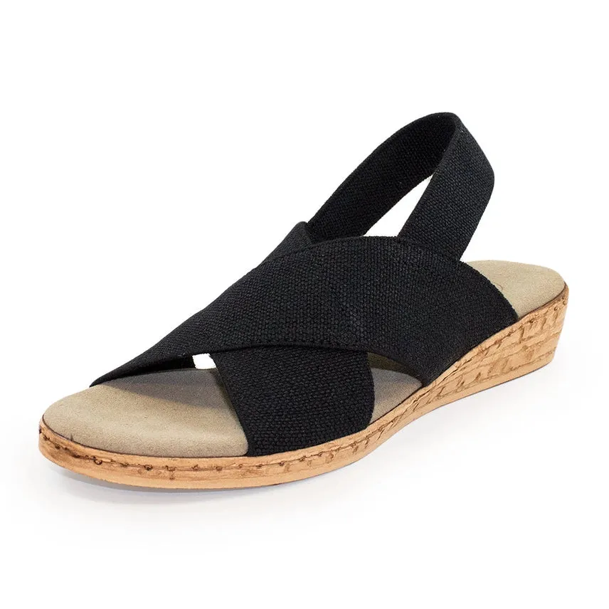 Charleston Shoe Co Atlantic Solid Sling Back Stretch Sandal
