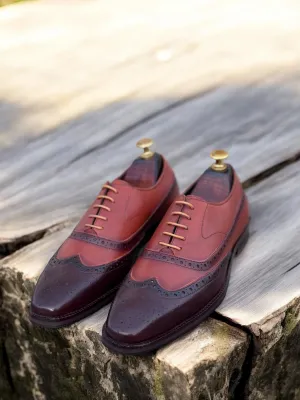 Chestnut Regent – Two-Tone Wingtip Leather Oxford