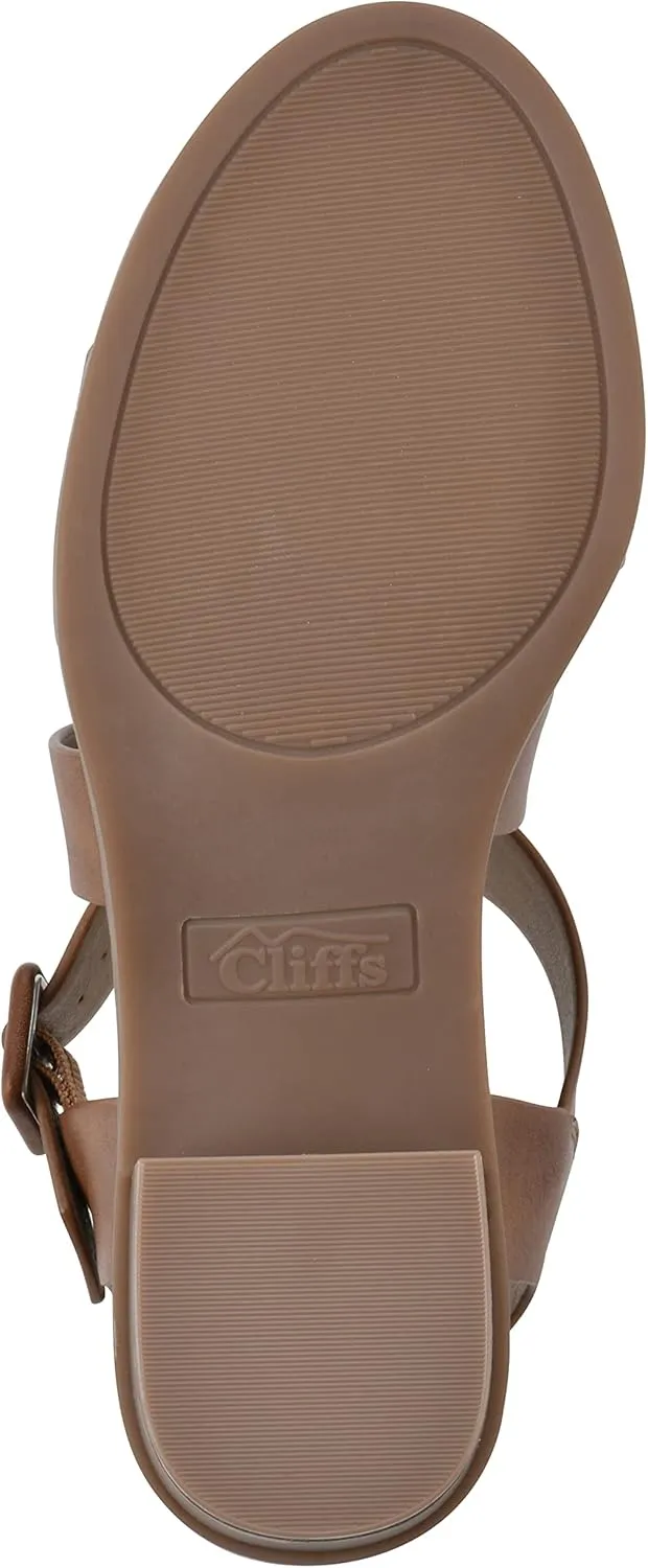 CLIFFS BY WHITE MOUNTAIN Women's Cordovan Strappy Low Block Heel Sandal