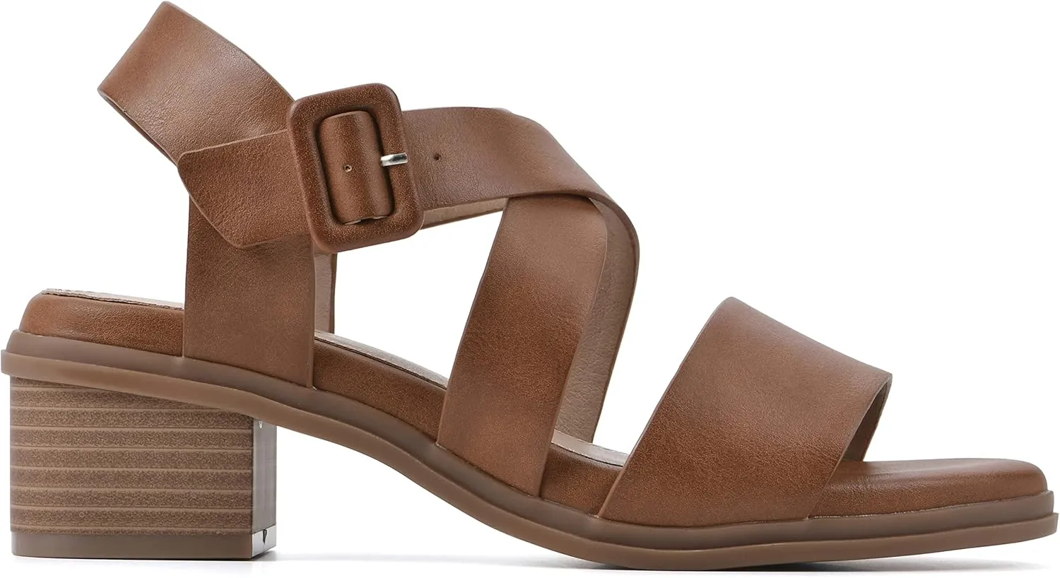 CLIFFS BY WHITE MOUNTAIN Women's Cordovan Strappy Low Block Heel Sandal