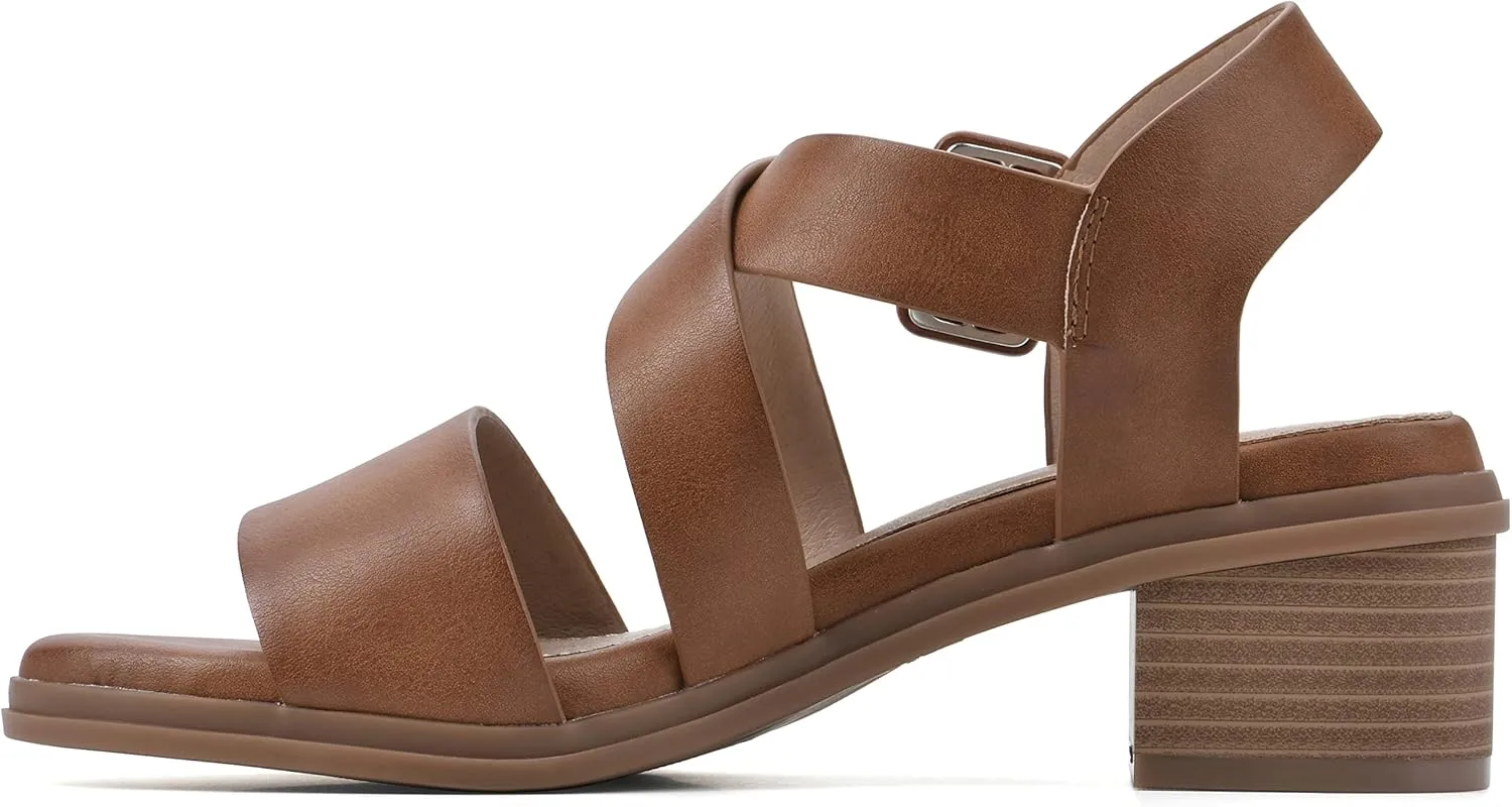 CLIFFS BY WHITE MOUNTAIN Women's Cordovan Strappy Low Block Heel Sandal