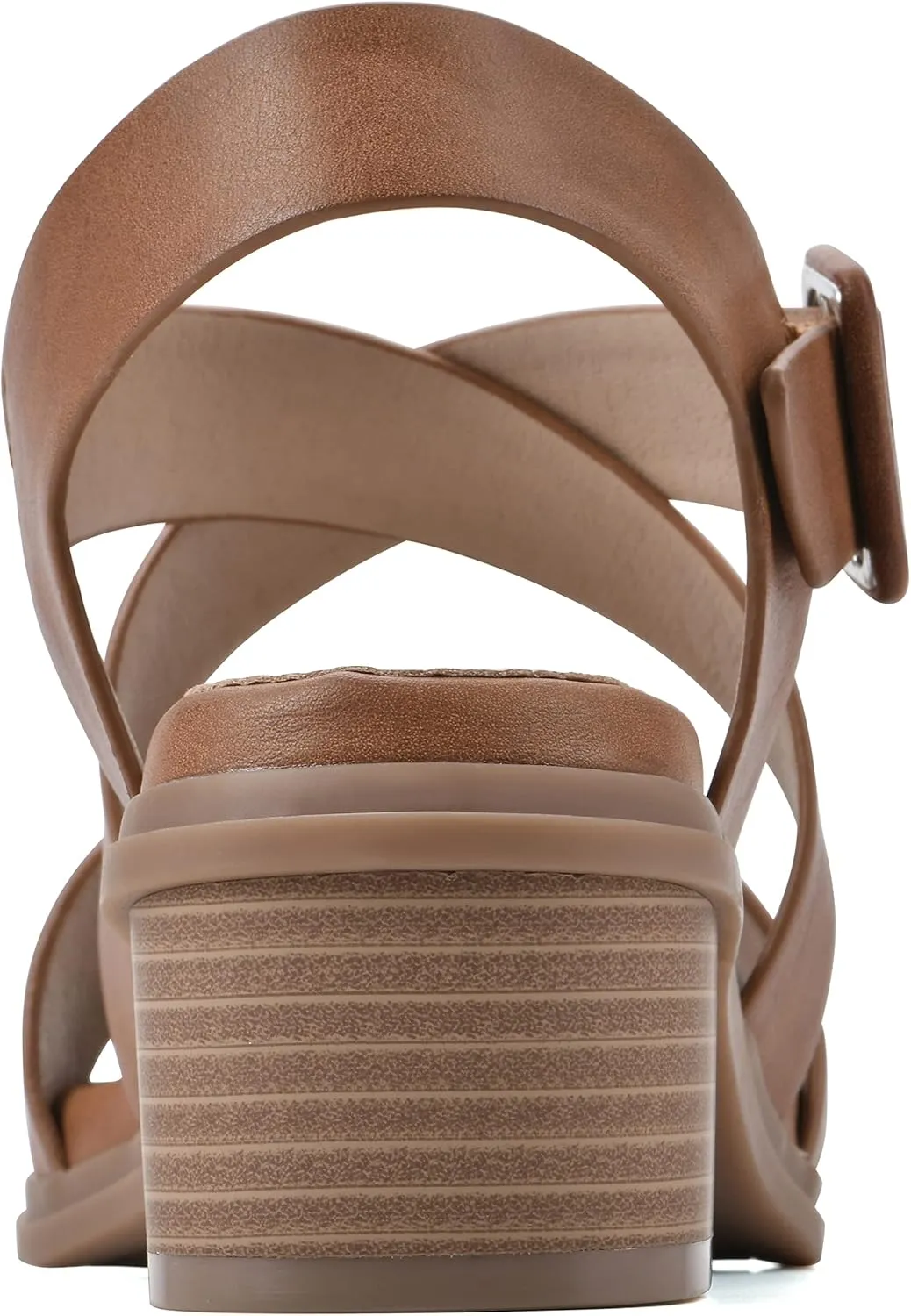 CLIFFS BY WHITE MOUNTAIN Women's Cordovan Strappy Low Block Heel Sandal