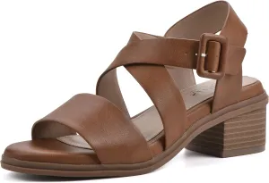 CLIFFS BY WHITE MOUNTAIN Women's Cordovan Strappy Low Block Heel Sandal