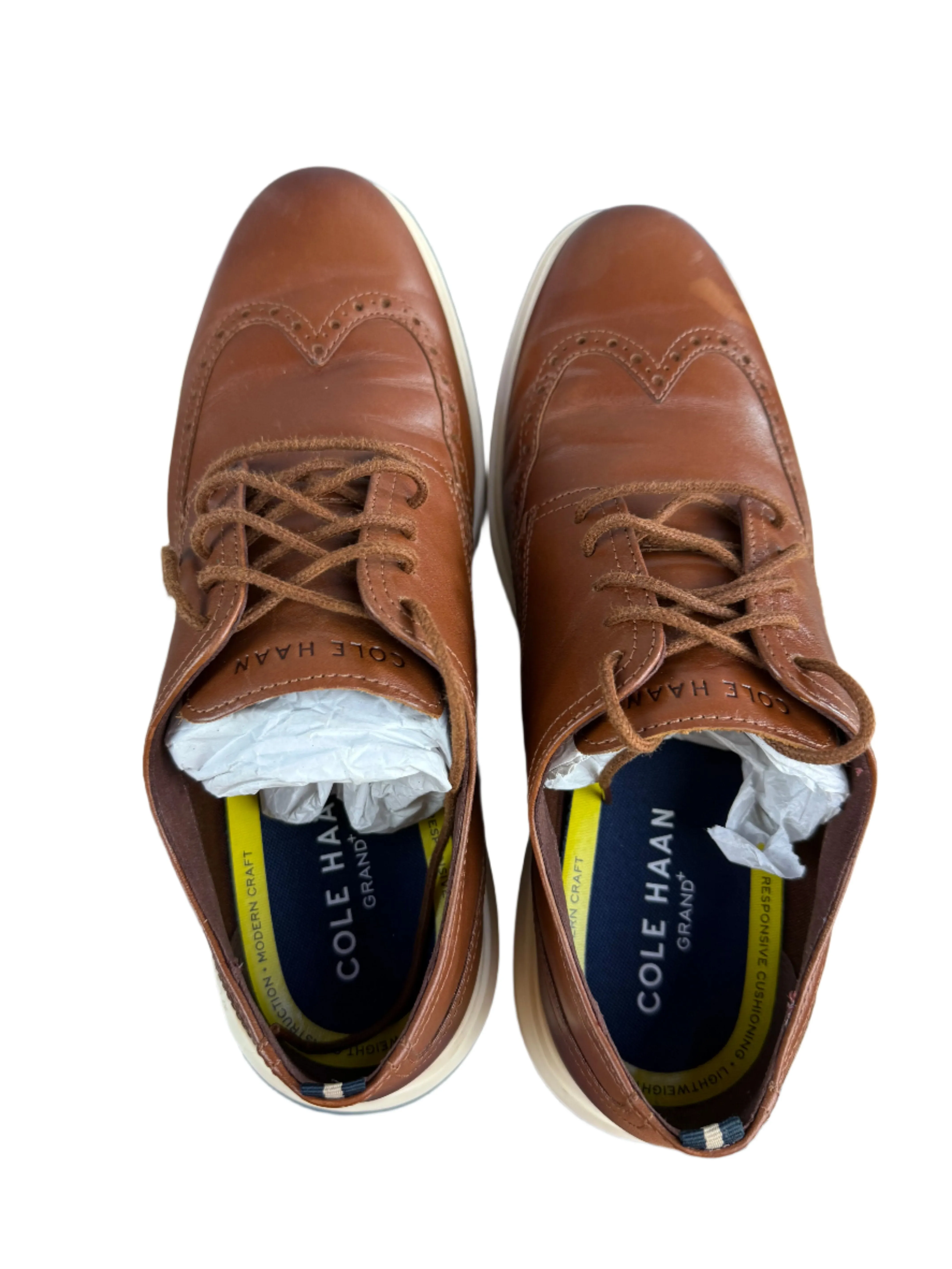 Cole Haan Grand  Wingtip Oxford British Tan Floor Sample Size 9 With Box