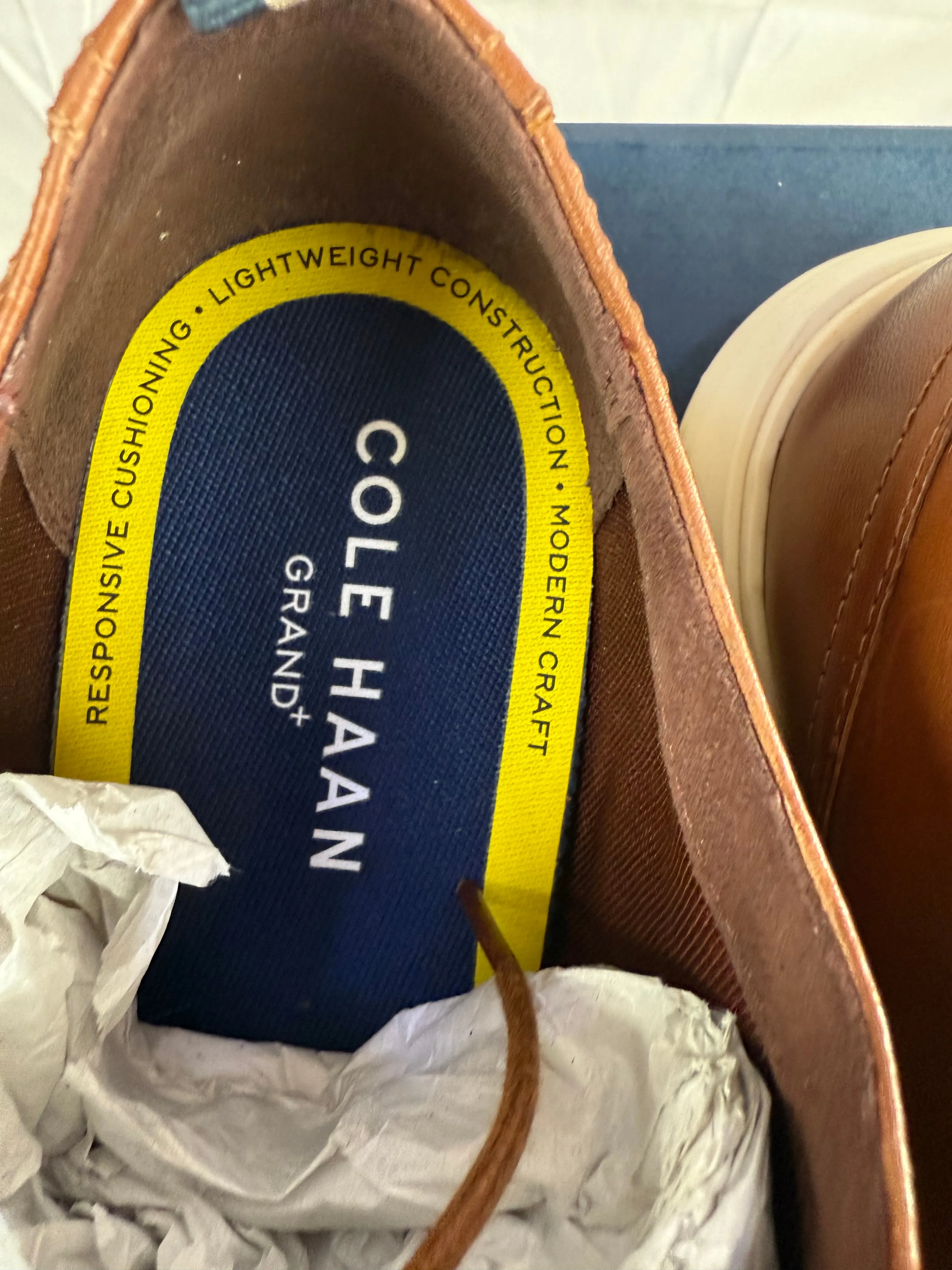 Cole Haan Grand  Wingtip Oxford British Tan Floor Sample Size 9 With Box