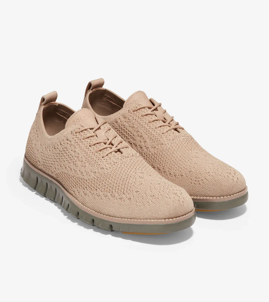 Cole Haan Men's ZERØGRAND Stitchlite Oxford Sesame Dune Tea Leaf Knit C37895