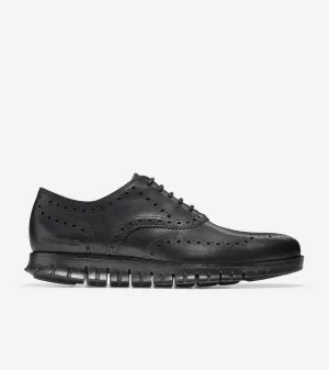 Cole Haan Men's Zerogrand Wingtip Oxford Black Closed Holes/Black Leather C20719