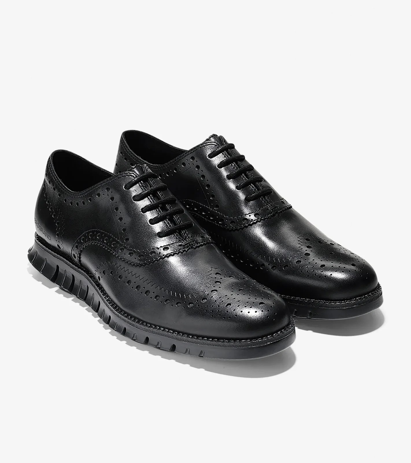 Cole Haan Men's Zerogrand Wingtip Oxford Black Closed Holes/Black Leather C20719