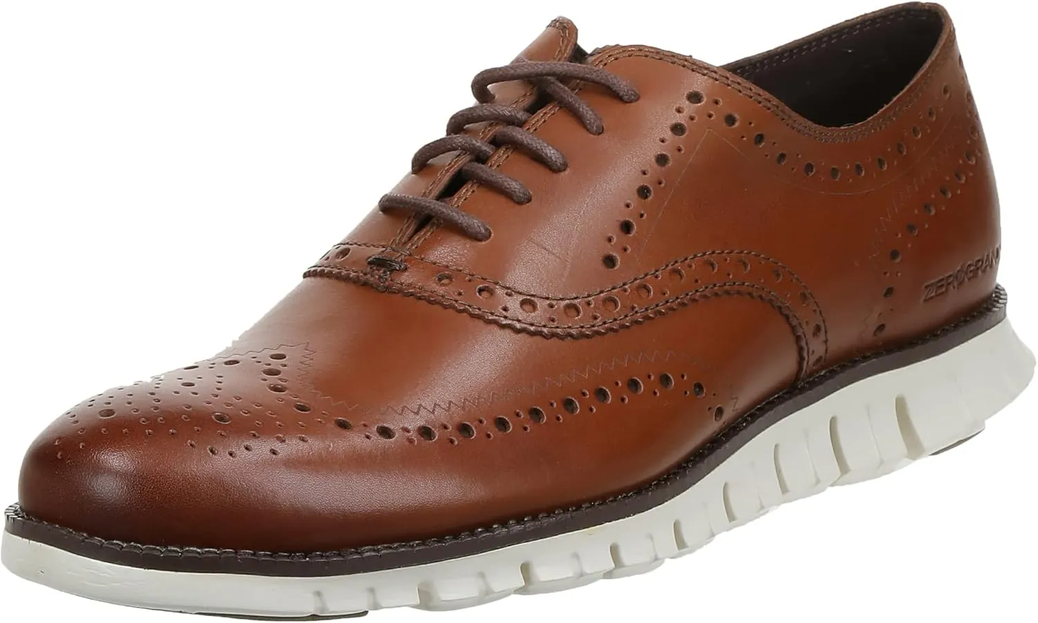 Cole Haan mens Zerogrand Wingtip Oxford, British Tan Closed Holes, 10.5 Wide US