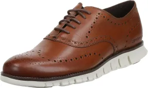 Cole Haan mens Zerogrand Wingtip Oxford, British Tan Closed Holes, 10.5 Wide US