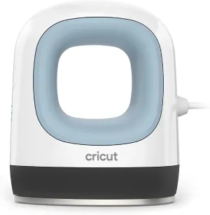 Cricut EasyPress Mini for Heat-Pressing Small Objects Like Shoes, Stuffed Animals, Hats and More, Features 3 Heat Settings & Precision Tip, Ceramic-Coated Heat Plate, Compact & Lightweight, Zen Blue