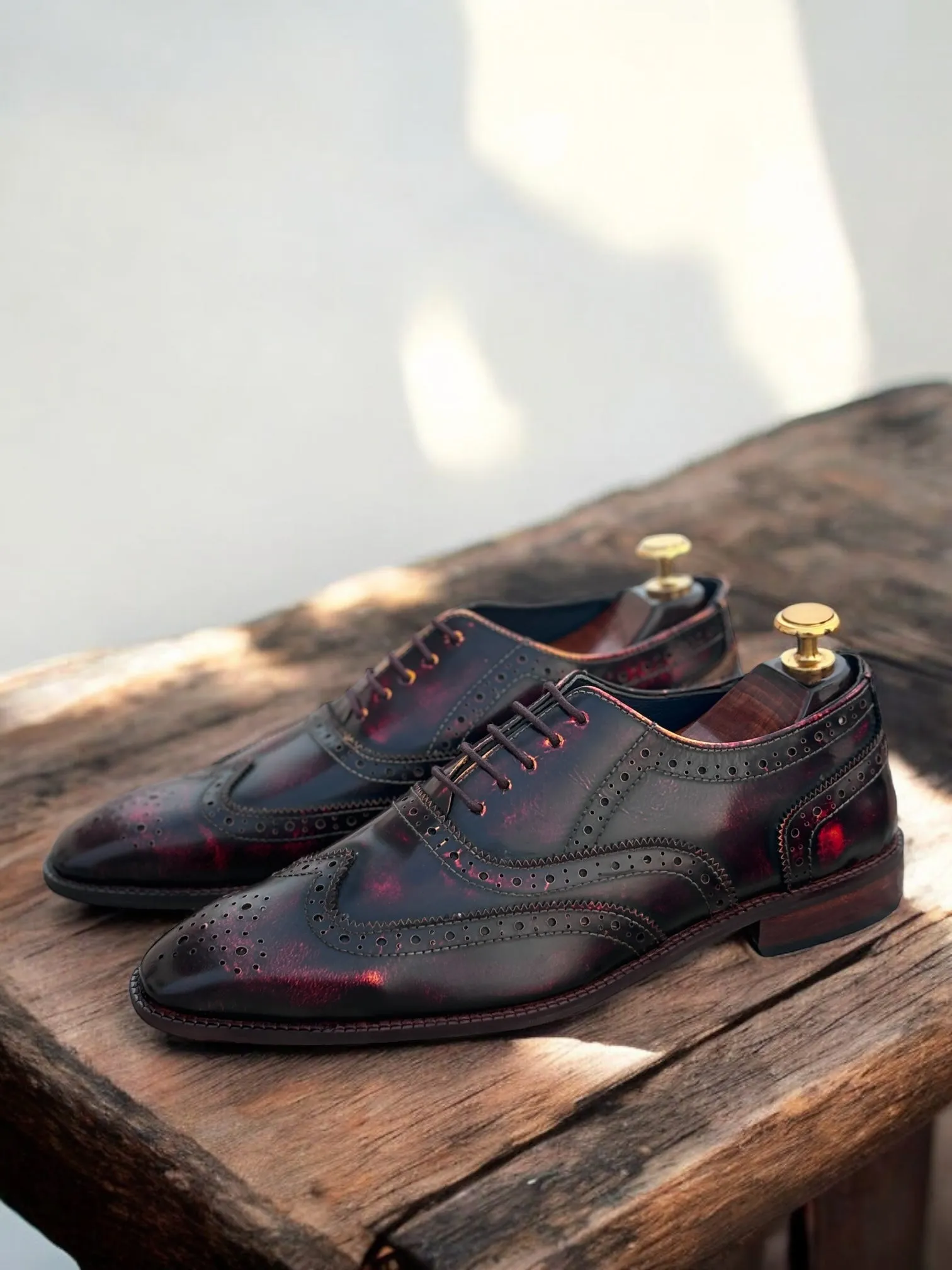 Crimson Regent — Burnished Wingtip Oxford