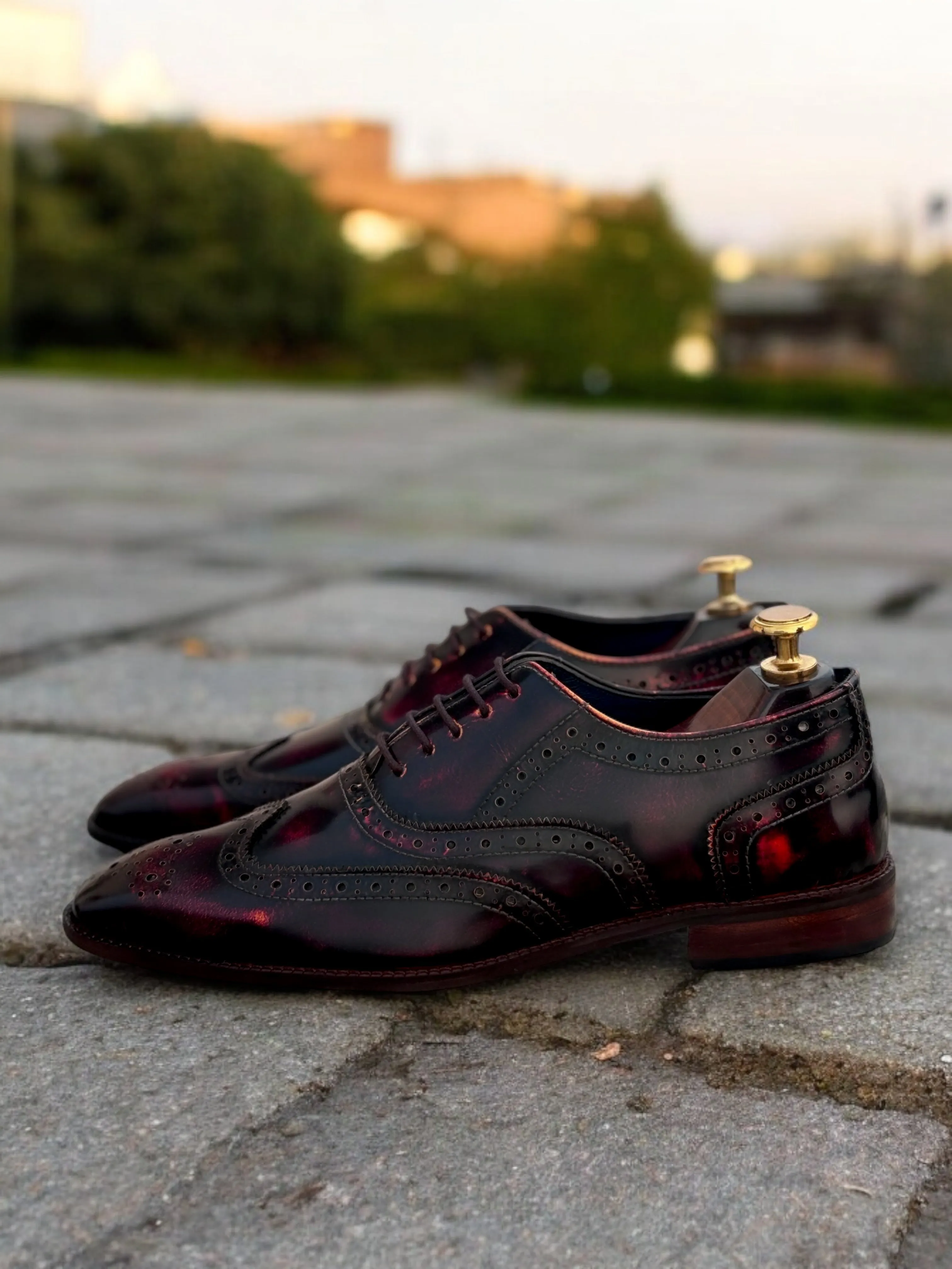 Crimson Regent — Burnished Wingtip Oxford
