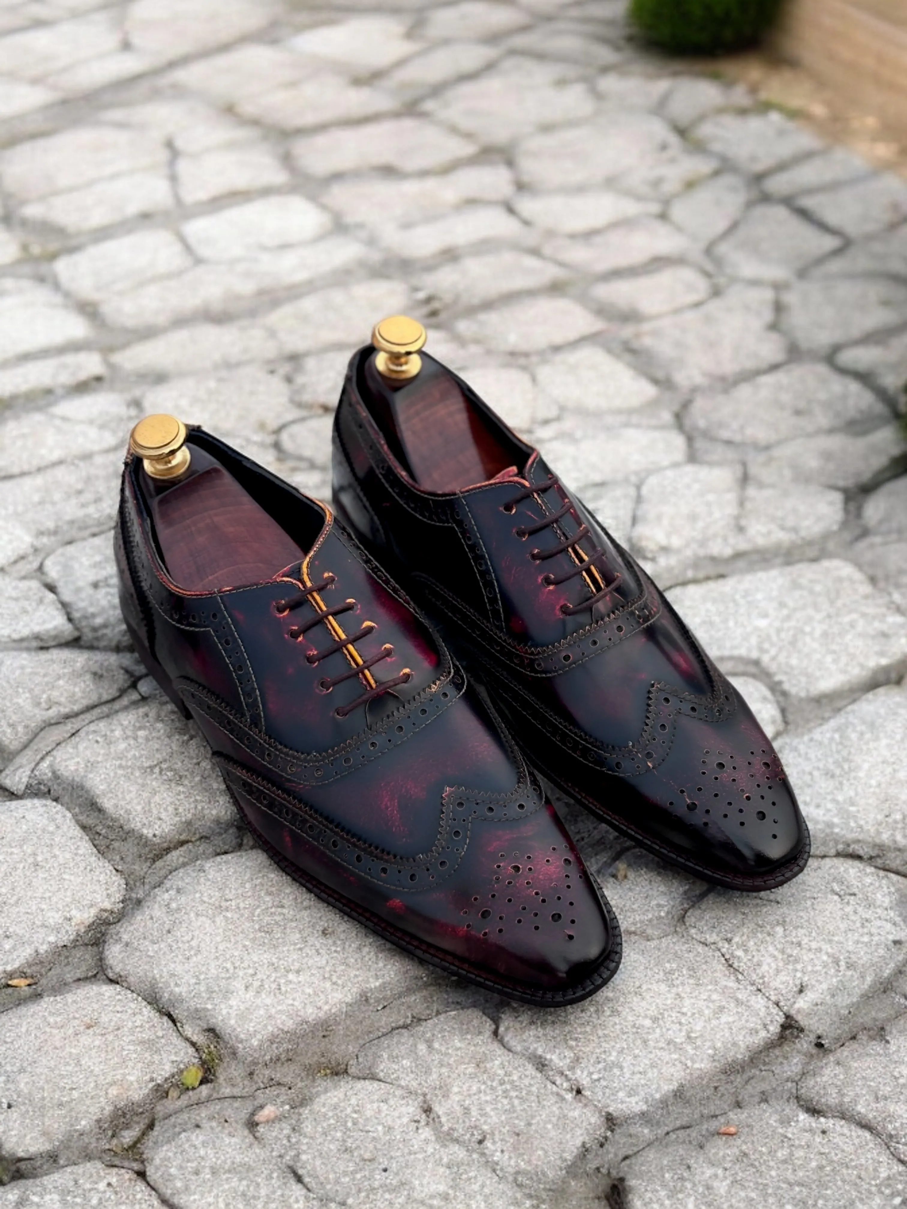 Crimson Regent — Burnished Wingtip Oxford