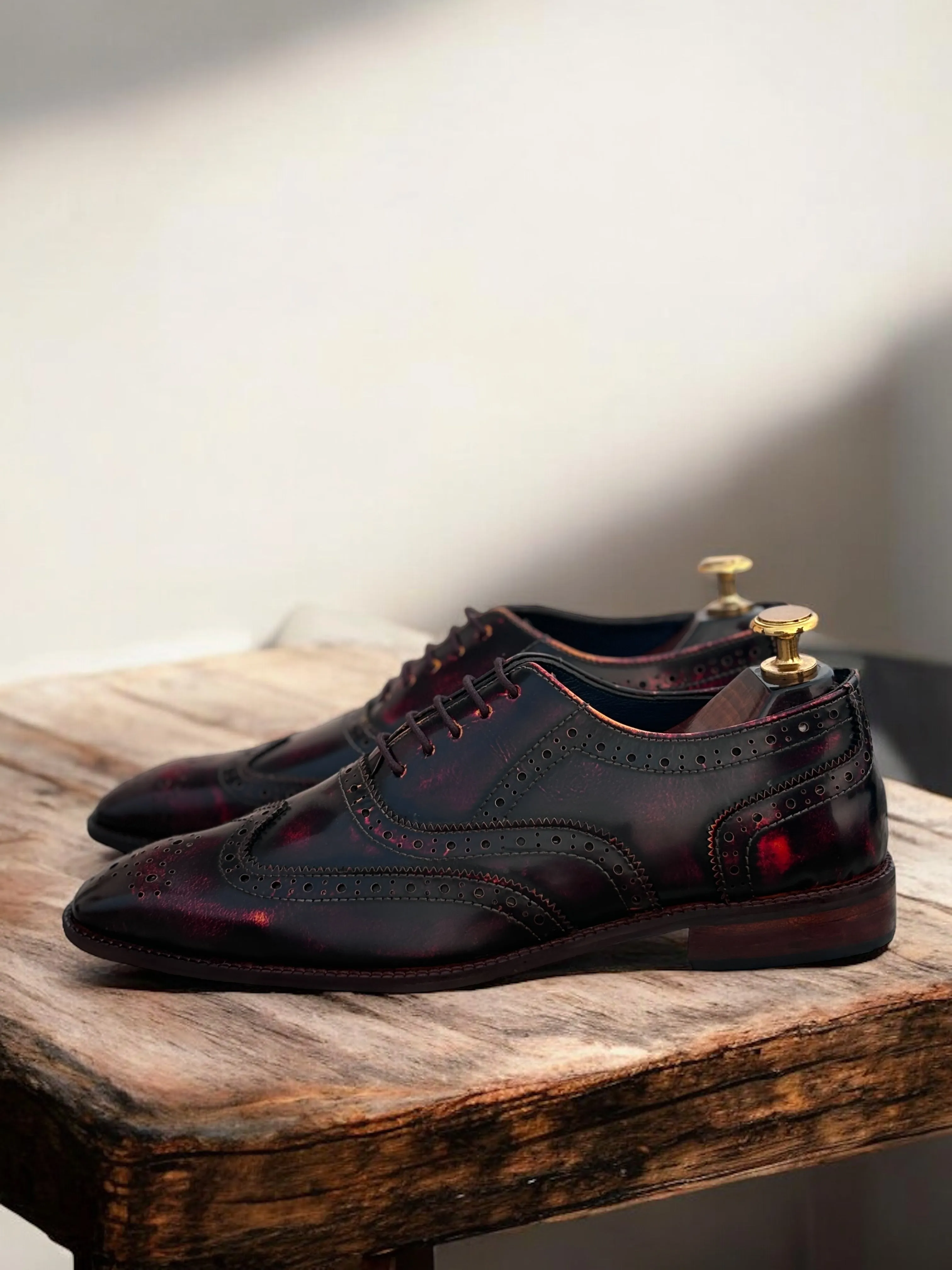 Crimson Regent — Burnished Wingtip Oxford