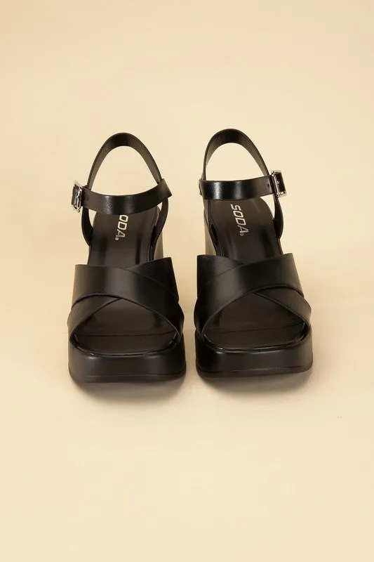 CRISSCROSS SANDAL HEELS
