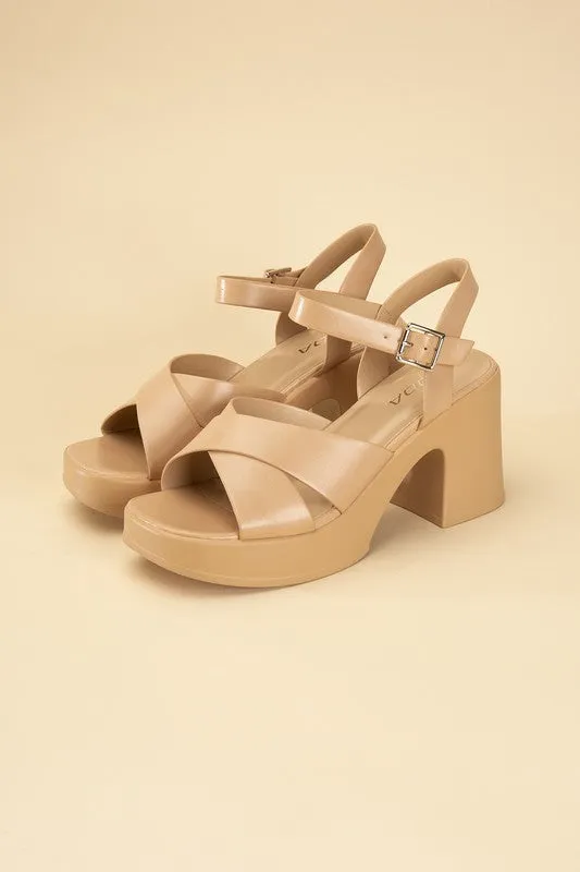 CRISSCROSS SANDAL HEELS