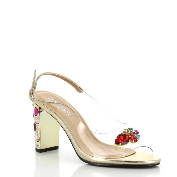 Dalessi Dame Gold Jewel Sandal