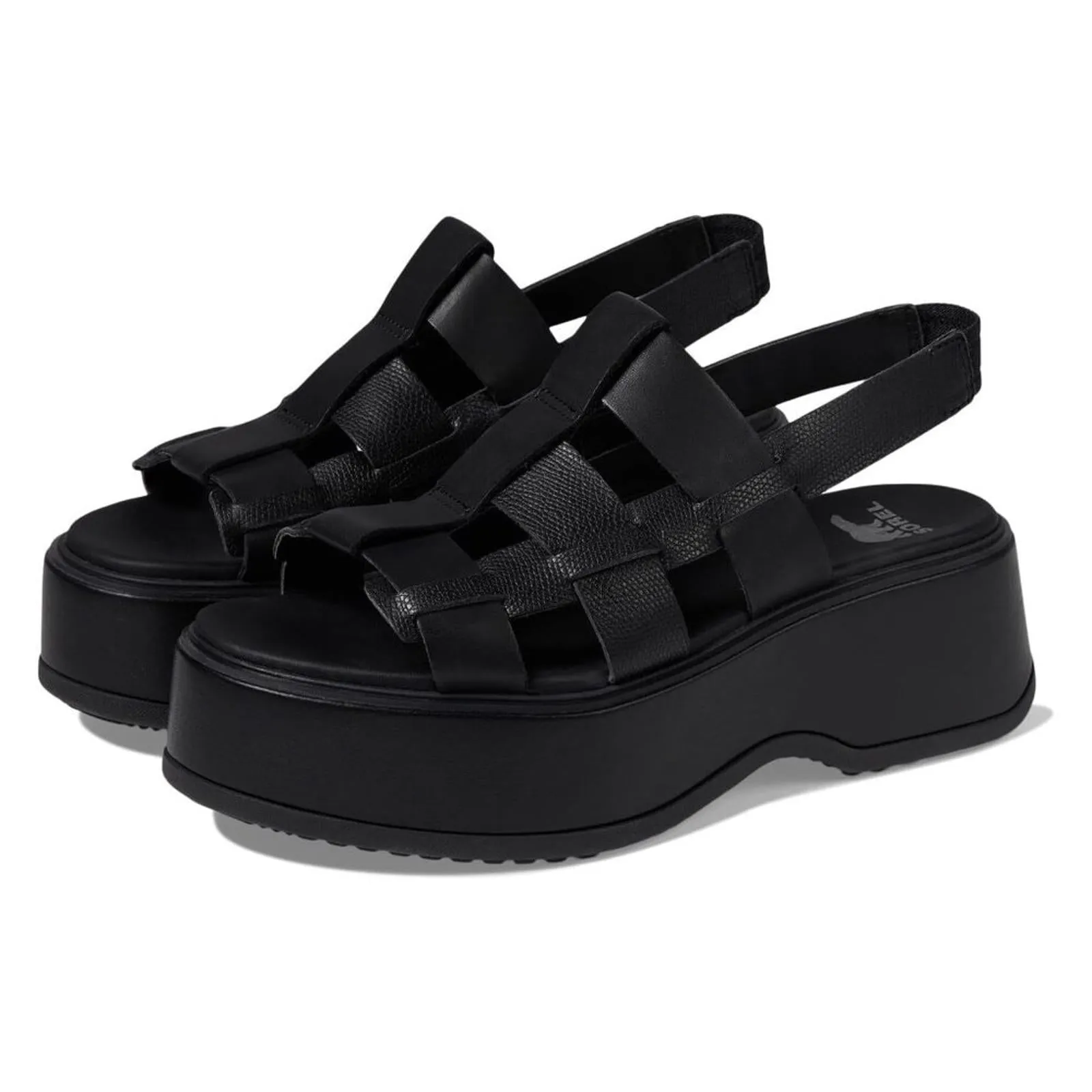 Dayspring Black Leather Slingback Sandals