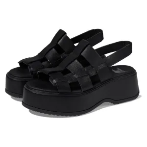 Dayspring Black Leather Slingback Sandals