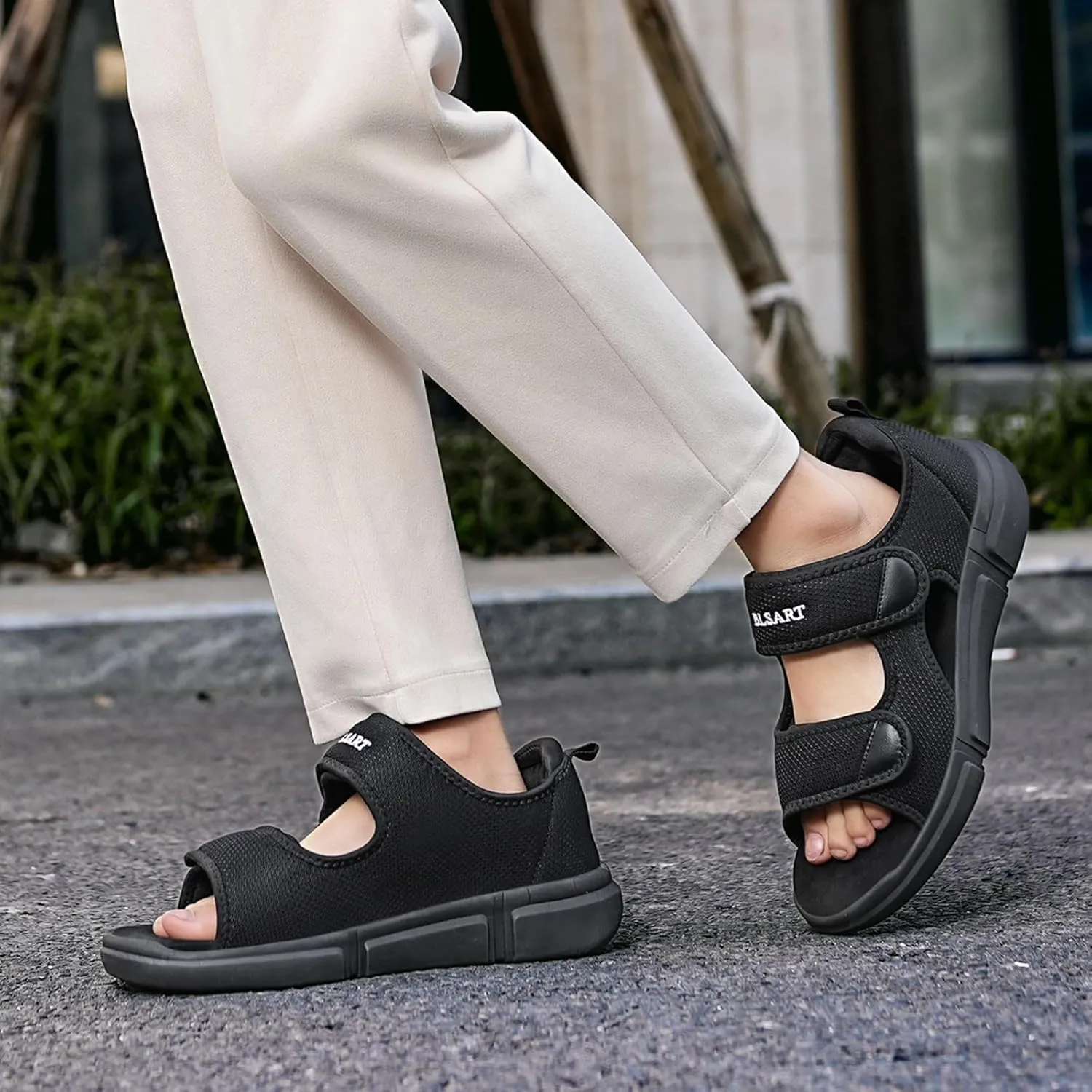 Diabetic Sandals for Women Wide Toe Swollen Feet Adjustable for Foot Pain Relief Open Toe Casual Athletic Sandals for Outdoor Beach Travel Summer
