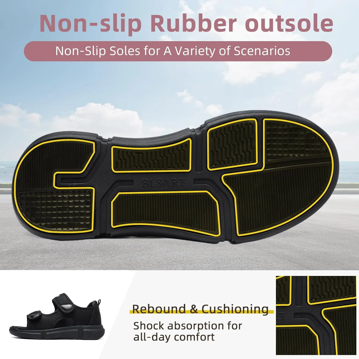 Diabetic Sandals for Women Wide Toe Swollen Feet Adjustable for Foot Pain Relief Open Toe Casual Athletic Sandals for Outdoor Beach Travel Summer