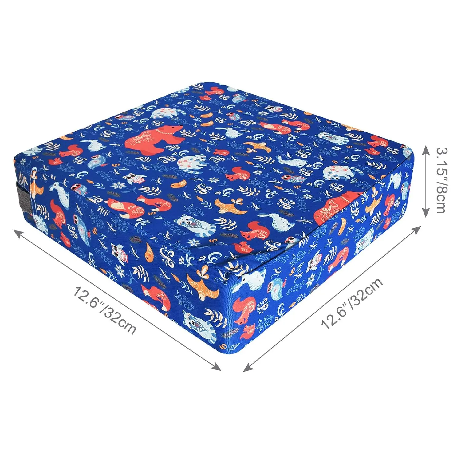 Dining Chair Heightening Cushion Portable Dismountable Adjustable Highchair Booster for Baby Toddler Kids Infant Washable Thick Chair Seat Pad Mat (Blue Bear)
