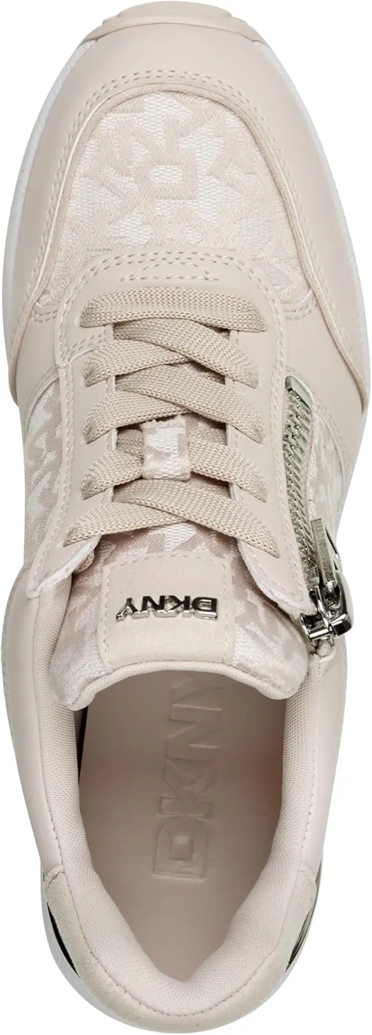 DKNY Women's Kalina Lace Up Wedge Sneaker with Side Zipper