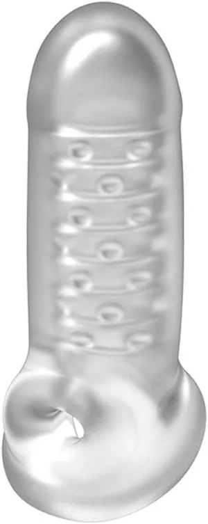 Doc Johnson OptiMALE - ULTRASKYN Extender with Ball Strap - Thick, Frost