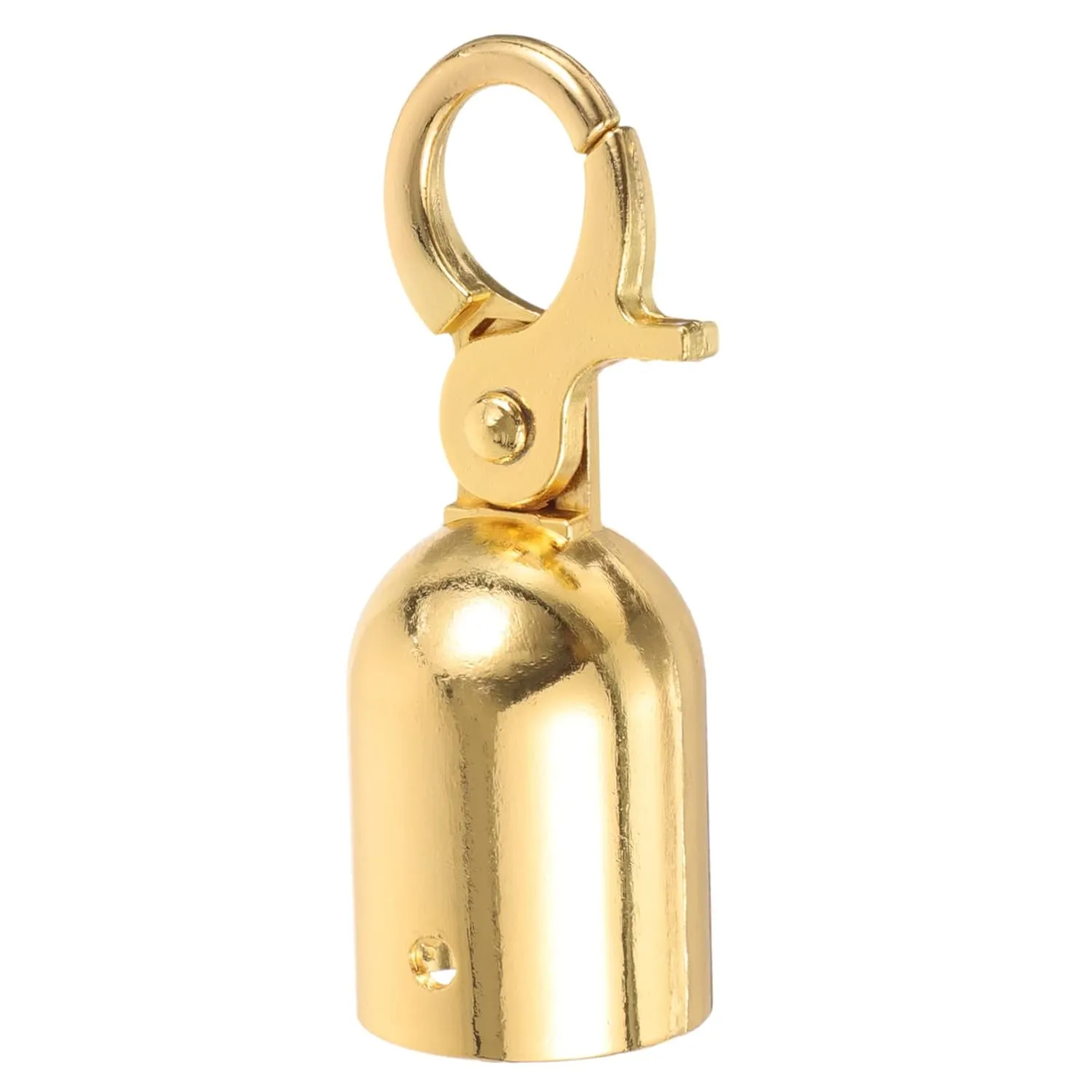 DOITOOL 5PCS Rope End Stopper Cord End Caps with Hook, Lobster Claw Clasps, Cord End Caps Barrier Rope End Hooks for Crowd Control (Golden)