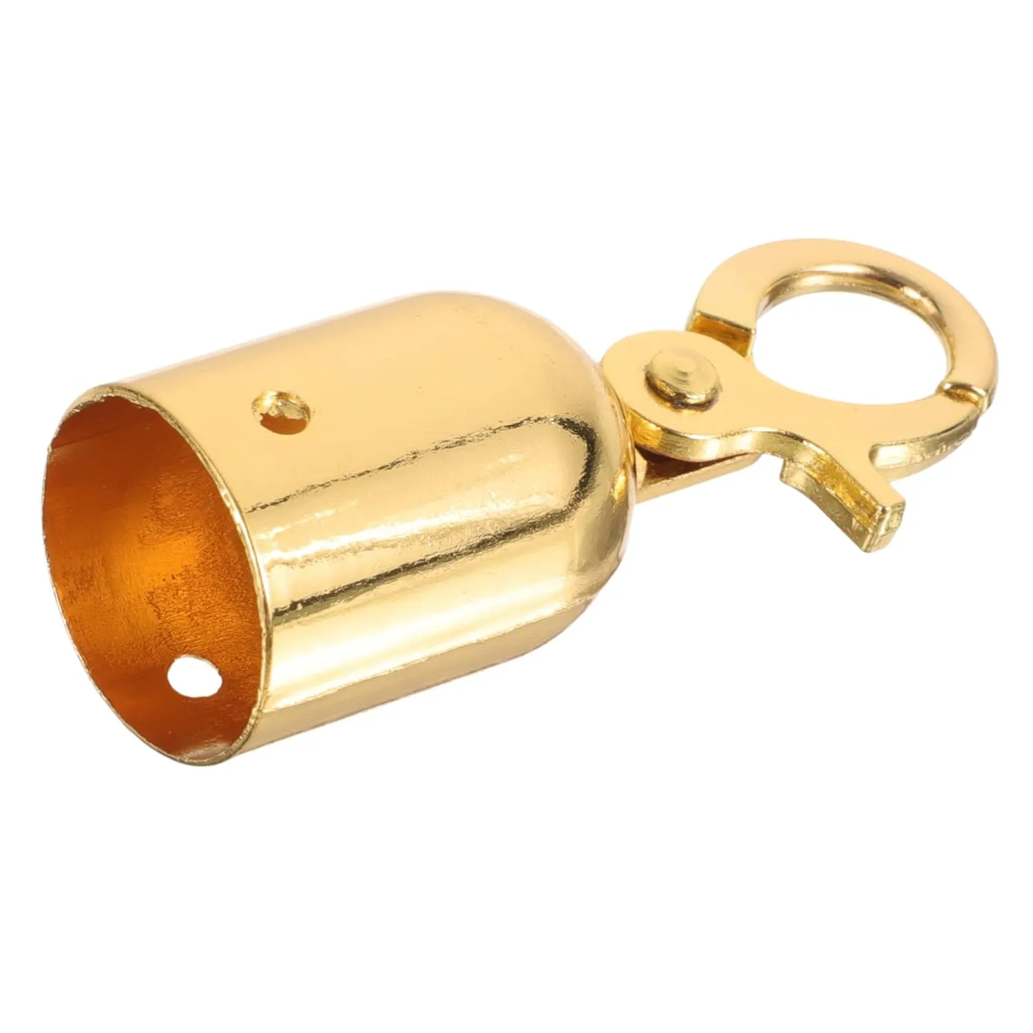 DOITOOL 5PCS Rope End Stopper Cord End Caps with Hook, Lobster Claw Clasps, Cord End Caps Barrier Rope End Hooks for Crowd Control (Golden)