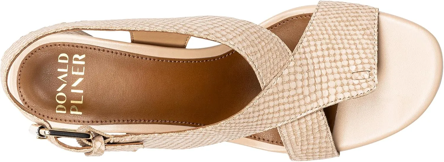 Donald J Pliner Women's Edwin Pebbled Metallilc Heeled Sandal
